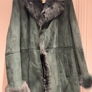 Paul Stuart Phineas Cole Green Shearling Mens Jacket Size Large MSRP 7795.00